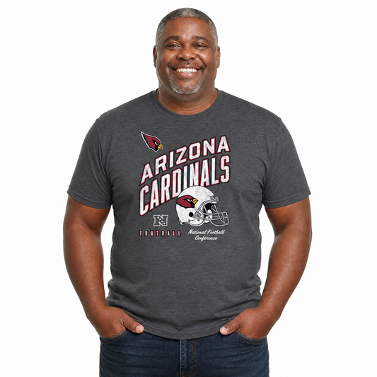 Arizona Cardinals NFL Distressed Helmet T-Shirt - Heather Charcoal