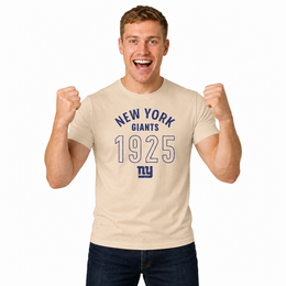 New York Giants Big Date Tag-Less T-Shirt - Natural
