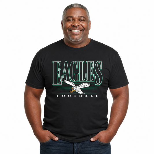 Philadelphia Eagles NFL Adult Overtime Blueprint Tagless Tee Unisex - Black