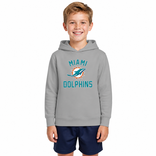 Miami Dolphins Youth Gameday Hoodie Sweatshirt - Gray