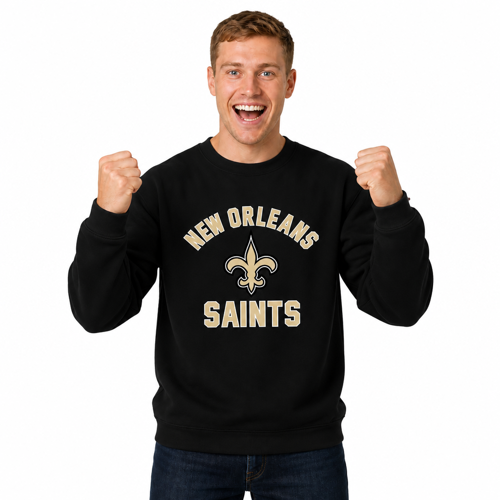 New Orleans Saints NFL Crewneck Sweatshirt - Black