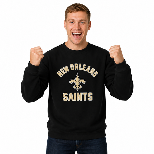 New Orleans Saints NFL Crewneck Sweatshirt - Black