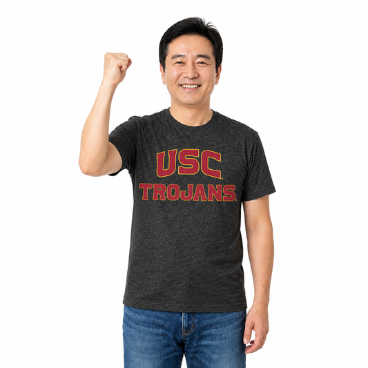 USC Trojans NCAA Cotton Blend Charcoal T-Shirt Men Women - Charcoal