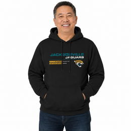 Jacksonville Jaguars Adult NFL Speed Stat Sheet Fleece Hooded Sweatshirt - Black
