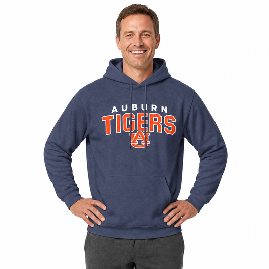 Auburn Tigers Hoodie Heathered Fleece Sweatshirt - Navy Heather