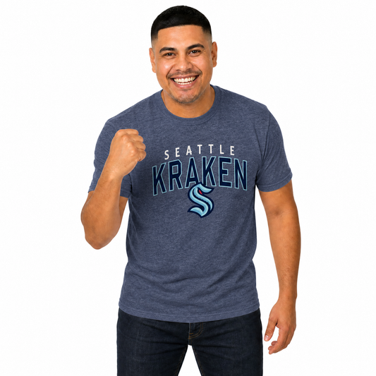 Seattle Kraken Kraken T-Shirt Heathered Cotton Tee for Men and Women - Navy