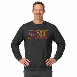 Arizona State Sun Devils NCAA Adult Charcoal Crewneck Fleece Sweatshirt - Charcoal