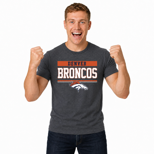 Denver Broncos Charcoal T-Shirt for Men and Women - Charcoal