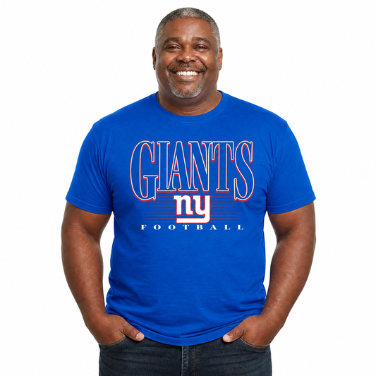 New York Giants NFL Adult Overtime Blueprint Tagless Tee Unisex - Royal