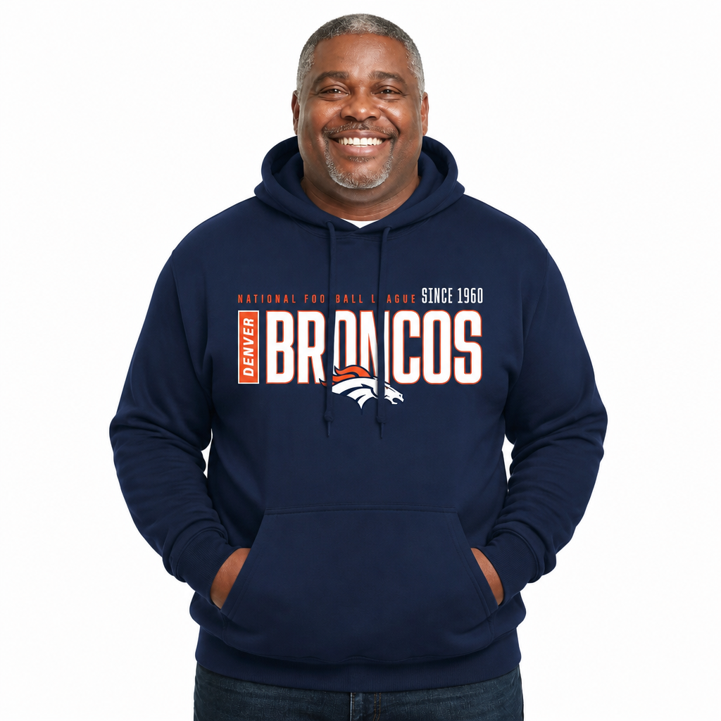 Denver Broncos NFL Modern Endzone Fleece Hoodie Navy Sweatshirt - Navy