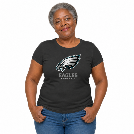 Philadelphia Eagles  Women's NFL Big Logo Cotton T-Shirt - Black