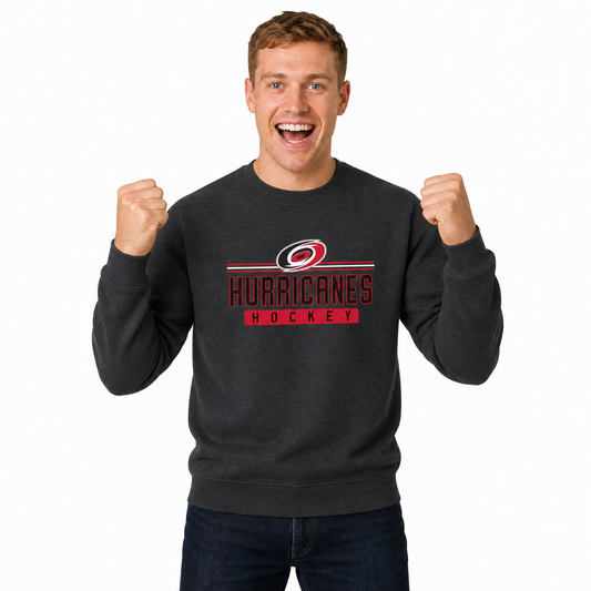 Carolina Hurricanes NHL True Fan Fleece Crewneck Sweatshirt Men Women - Charcoal