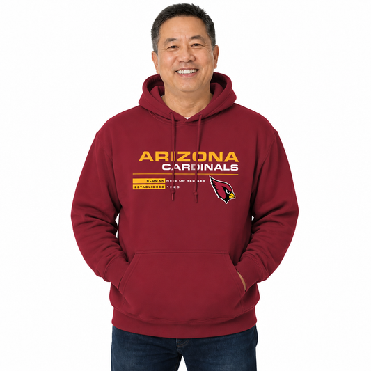 Arizona Cardinals Adult NFL Speed Stat Sheet Fleece Hooded Sweatshirt - Cardinal