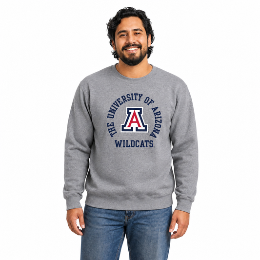 Arizona Wildcats  Crewneck Sweatshirt Men Women Fleece Pullover Graphite - Graphite