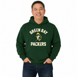 Green Bay Packers NFL Adult Unisex Retro Gameday Ultra Soft Fleece Hooded Sweatshirt - Forest Green