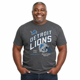 Detroit Lions NFL Distressed Helmet T-Shirt - Heather Charcoal
