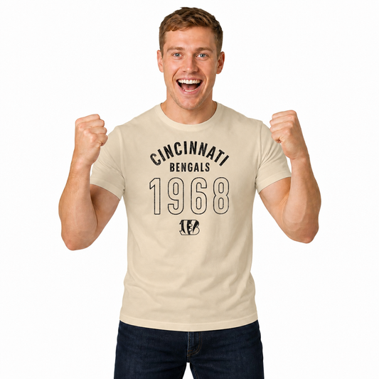 Cincinnati Bengals Big Date Tag-Less T-Shirt - Natural