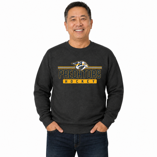 Nashville Predators NHL True Fan Fleece Crewneck Sweatshirt Men Women - Charcoal