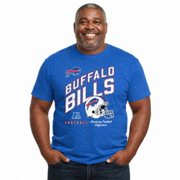 Buffalo Bills NFL Distressed Helmet T-Shirt - Royal Heather