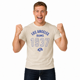 Los Angeles Rams Big Date Tag-Less T-Shirt - Natural