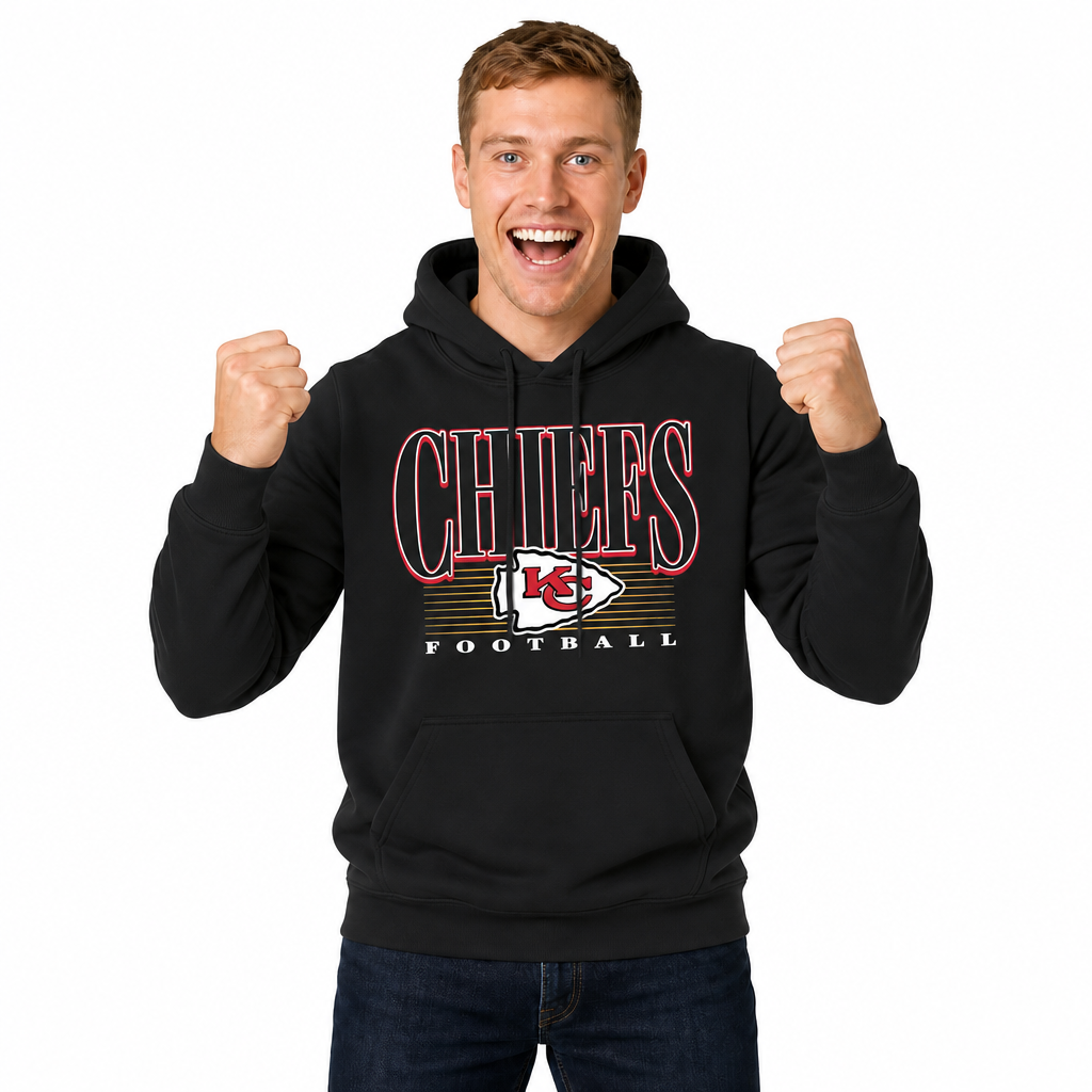 Kansas City Chiefs NFL Overtime Blueprint Pullover Hoodie Men Women - Black