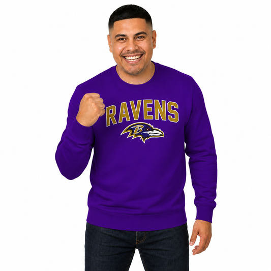 Baltimore Ravens  NFL Home Team Fleece Crewneck Sweatshirt Men Women - Purple