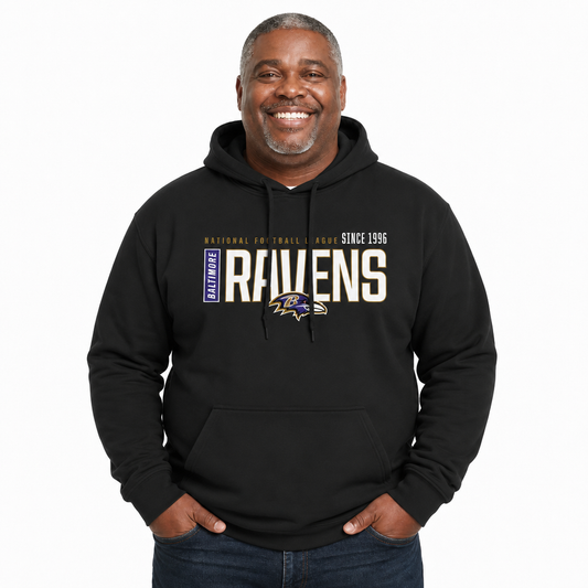Baltimore Ravens NFL Modern Endzone Fleece Hoodie Black Sweatshirt - Black