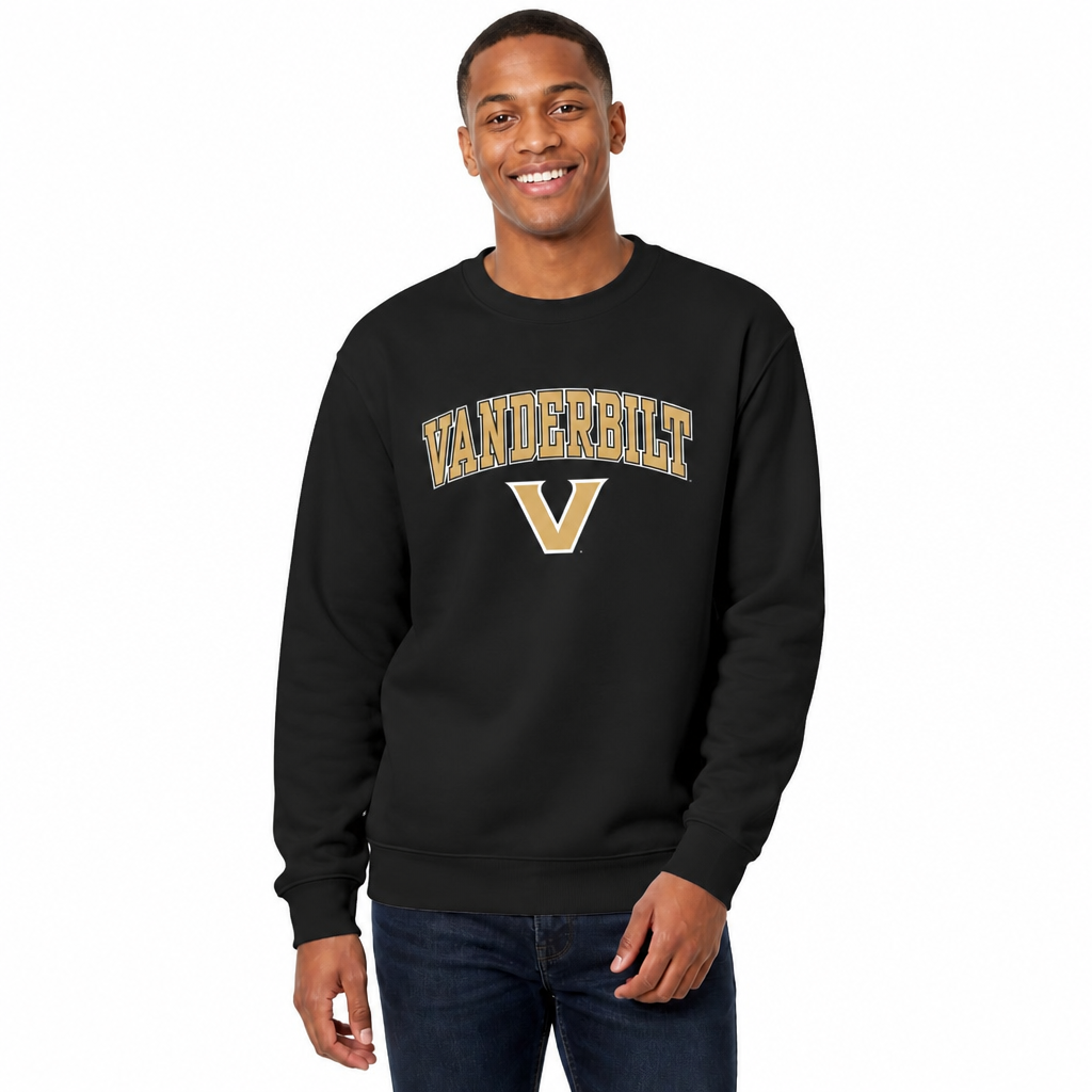 Vanderbilt Commodores Adult Arch & Logo Soft Style Gameday Crewneck Sweatshirt - Black