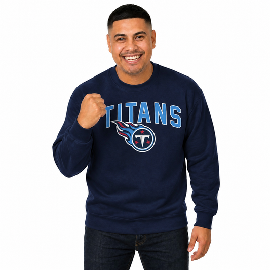 Tennessee Titans NFL Home Team Fleece Crewneck Sweatshirt Men Women - Navy
