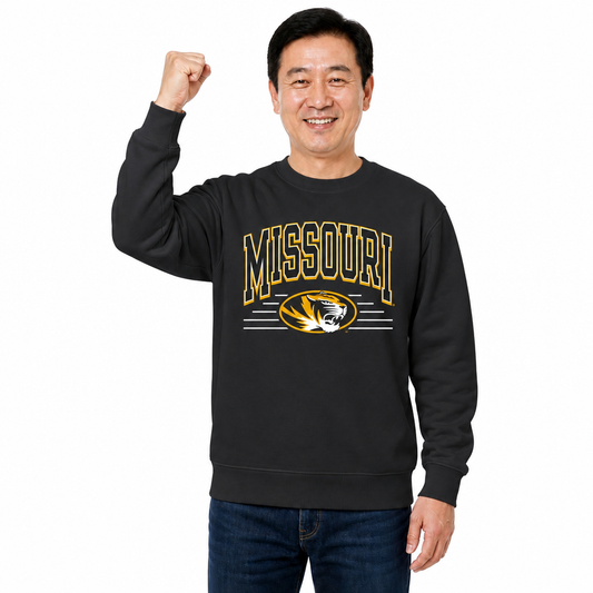 Missouri Tigers NCAA Overtime Classics Crewneck Sweatshirt Men Women - Black