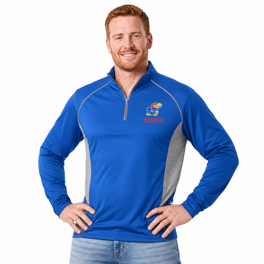 Kansas Jayhawks  Campus Classic 1/4 Zip Windshirt Men's Pullover - Royal