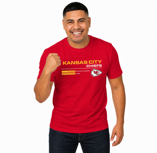 Kansas City Chiefs Adult NFL Speed Stat Sheet T-Shirt - Red
