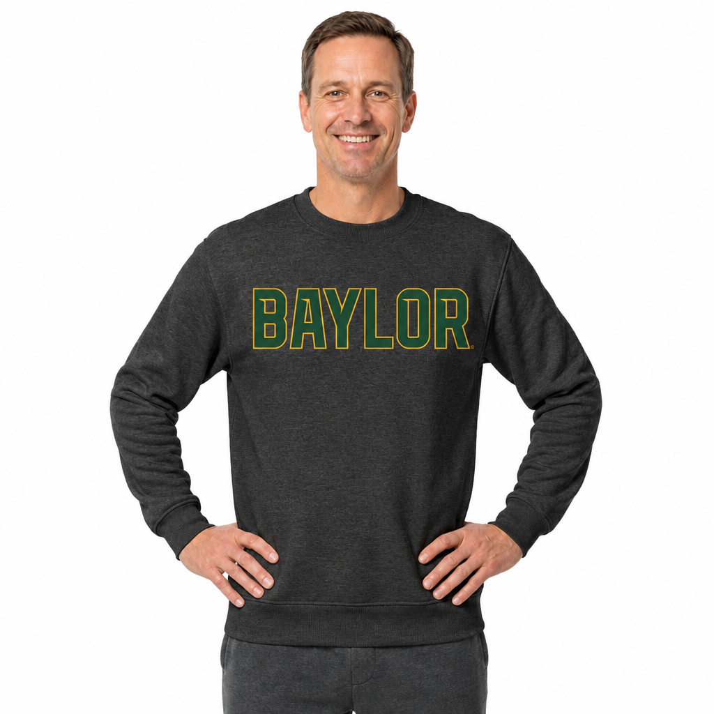 Baylor Bears NCAA Adult Charcoal Crewneck Fleece Sweatshirt - Charcoal