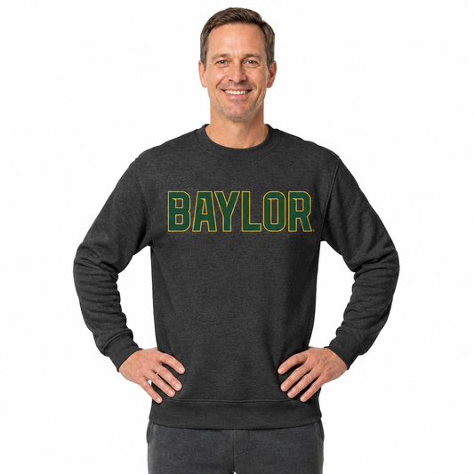 Baylor Bears NCAA Adult Charcoal Crewneck Fleece Sweatshirt - Charcoal