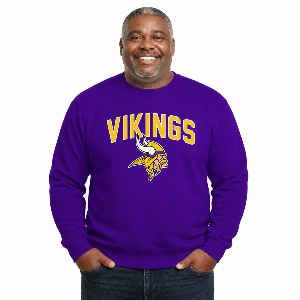 Minnesota Vikings  NFL Home Team Fleece Crewneck Sweatshirt Men Women - Purple