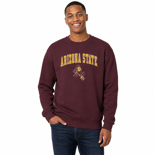 Arizona State Sun Devils Adult Arch & Logo Soft Style Gameday Crewneck Sweatshirt - Maroon