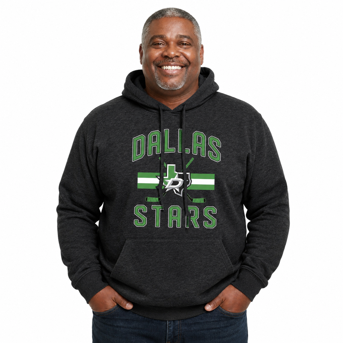Dallas Stars Stars Hoodie Fleece Hooded Sweatshirt - Black
