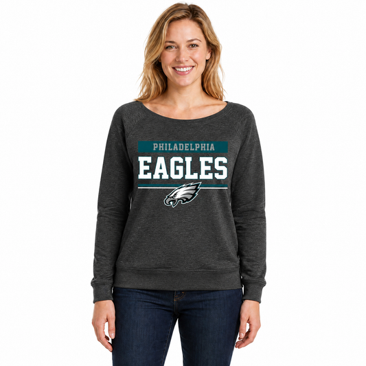 Philadelphia Eagles  NFL Women's French Terry Crewneck Sweatshirt - Charcoal