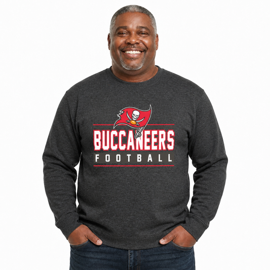 Tampa Bay Buccaneers NFL Adult True Fan Crewneck Sweatshirt - Charcoal