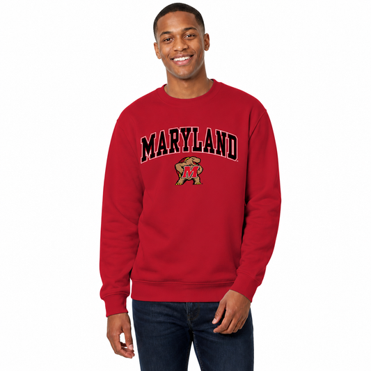 Maryland Terrapins Adult Arch & Logo Soft Style Gameday Crewneck Sweatshirt - Red