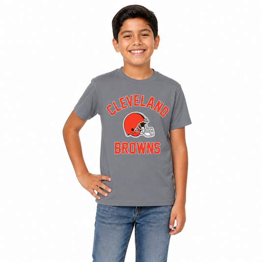Cleveland Browns  NFL Youth Football T-Shirt Fan Tee Boys and Girls - Gray