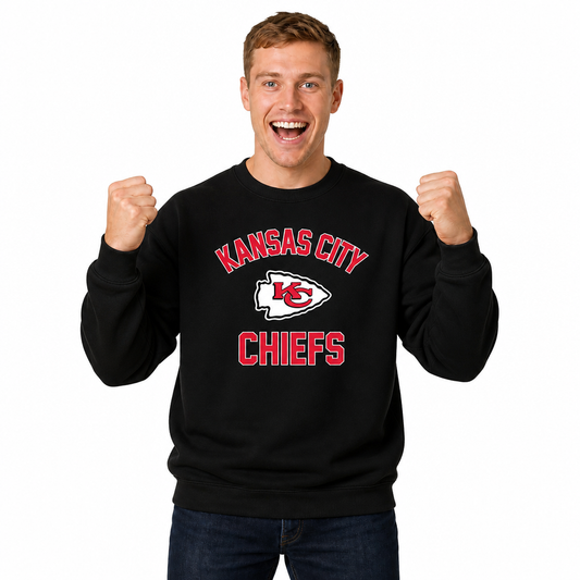 Kansas City Chiefs NFL Adult Gameday Football Crewneck Sweatshirt - Black