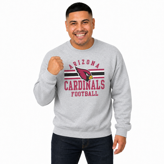 Arizona Cardinals NFL Team Stripe Crew Sweatshirt - Sport Gray