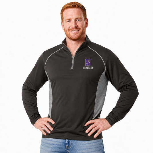 Northwestern Wildcats  Campus Classic 1/4 Zip Windshirt Men's Pullover - Black