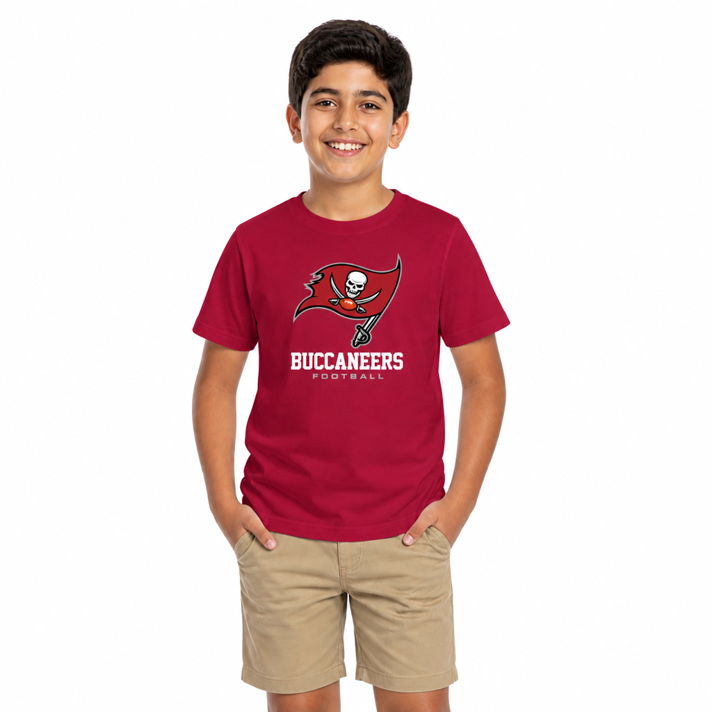 Tampa Bay Buccaneers Youth NFL Large Logo Short Sleeve T-Shirt - Cardinal