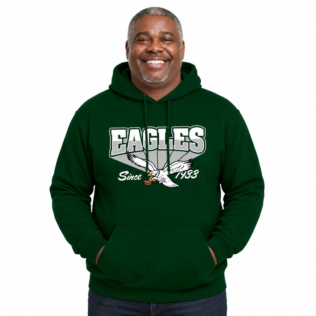 Philadelphia Eagles Vintage Block Fleece Hoodie - Forest Green