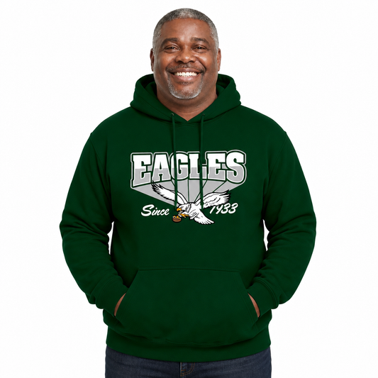 Philadelphia Eagles Vintage Block Fleece Hoodie - Forest Green