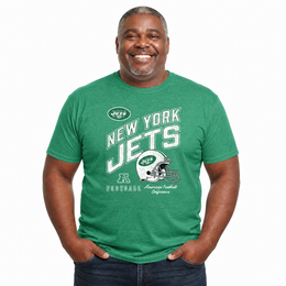 New York Jets NFL Distressed Helmet T-Shirt - Kelly Green Heather
