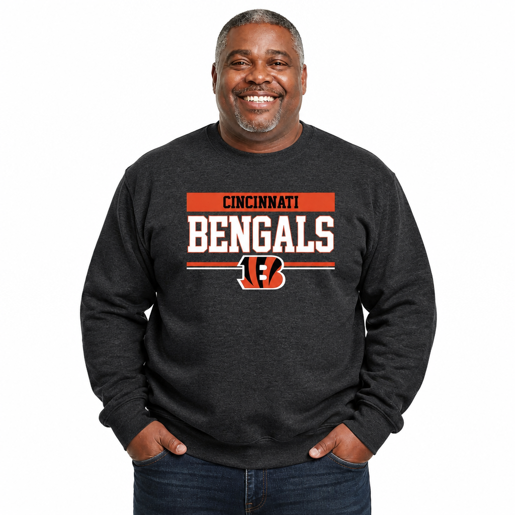 Cincinnati Bengals NFL Team Block Crewneck Sweatshirt - Charcoal