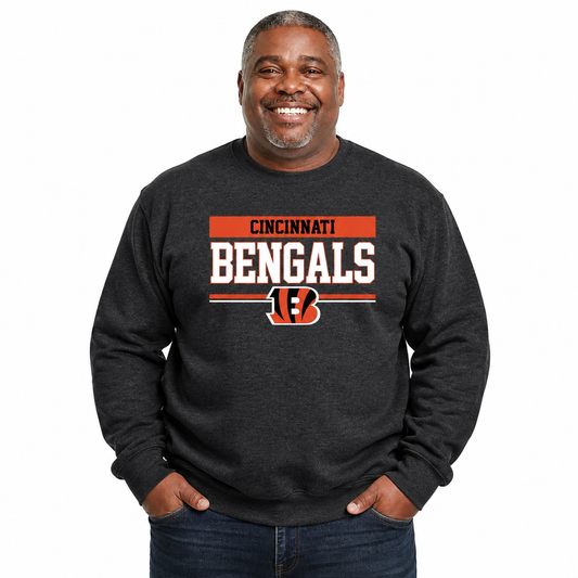 Cincinnati Bengals NFL Team Block Crewneck Sweatshirt - Charcoal